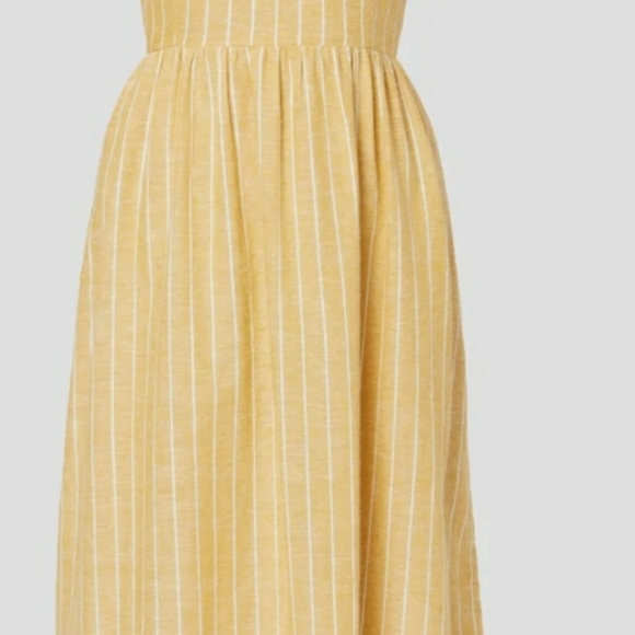 Vero Moda Yellow Striped Strappy Midi Dress - Picture 4 of 9
